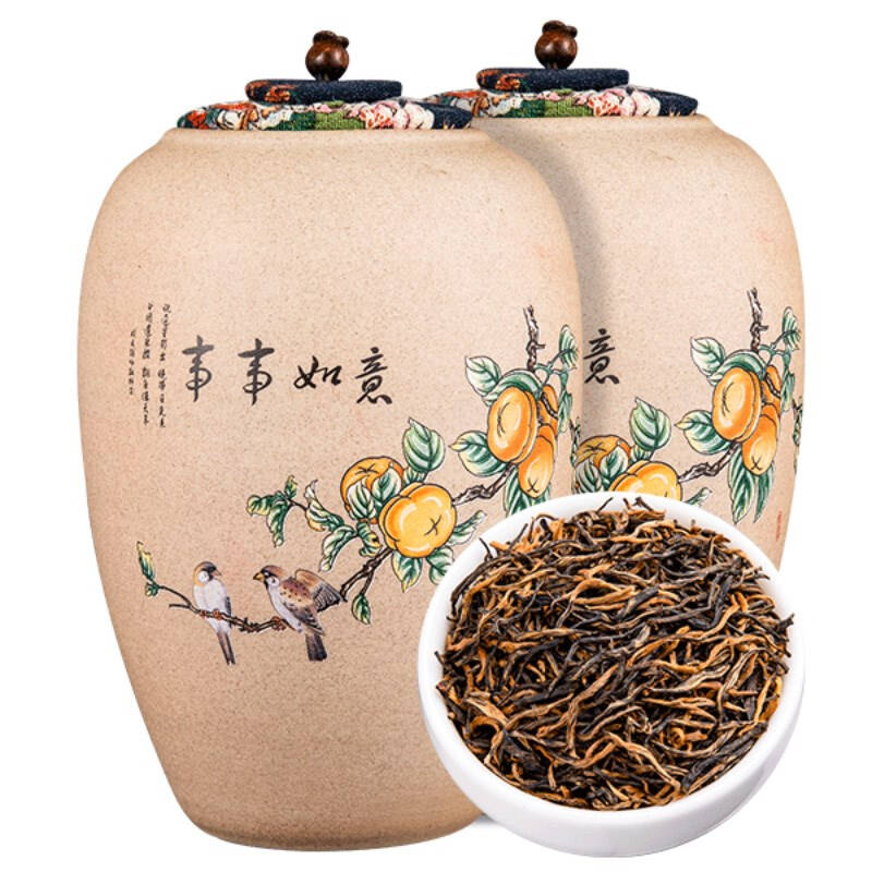 筱青柑事事如意陶瓷罐装年货礼盒茶叶 金骏眉红茶 武夷蜜香型陶瓷罐装150g